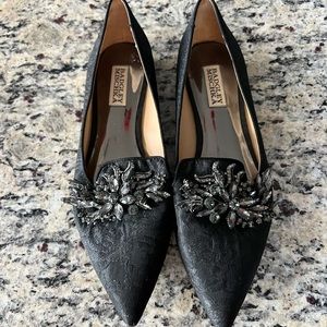 Badgley Mischka black embellished flats